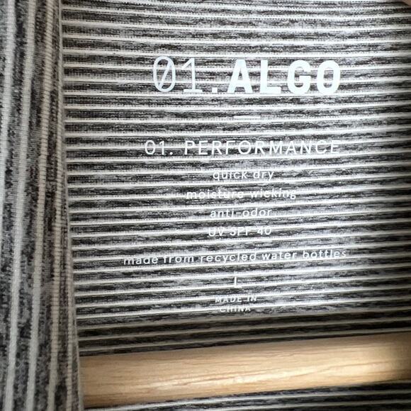 01. Algo Large Polo Striped Shirt Mens Large L Jack Performance Gray - Picture 5 of 5